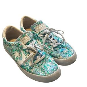 Converse Womens Breakpoint Ox Floral Sneakers Shoes Blue Green 555952C - Size 7